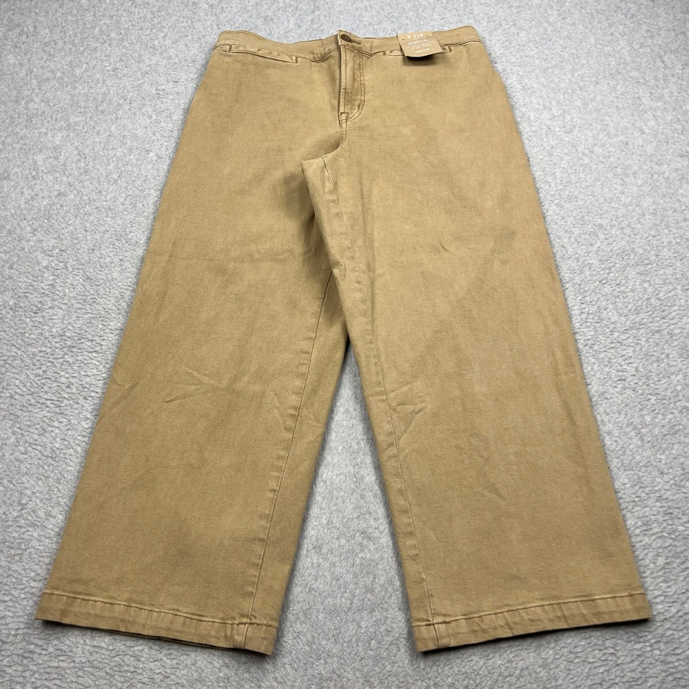 NEW Madewell Emmett Wide-Leg Crop Pants Womens 31P Tan High Rise Welt Pocket